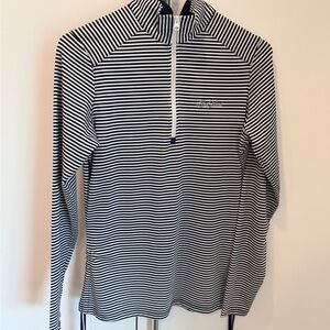 Sea Island / Striped Navy & White Half-Zip Pullover Hoodie